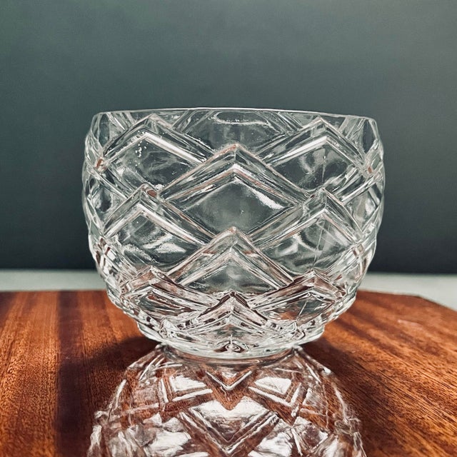 Glass Vintage Art Deco Pressed Glass Dish For Sale - Image 7 of 12