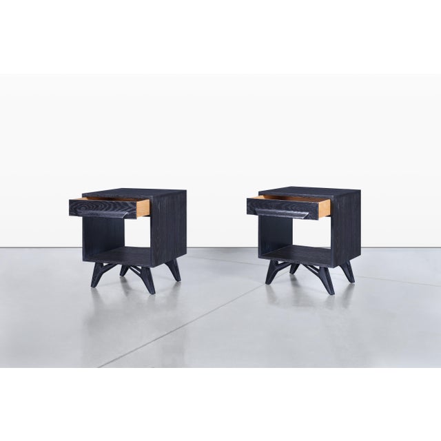 1950s Mid-Century Modern Cerused Nightstands by Jack Van Der Molen For Sale - Image 5 of 13