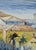 Late 20th Century Ray Simonini Mediterranean Village Oil Painting, Heavy Impasto, Blue & Gold For Sale In New York - Image 6 of 18