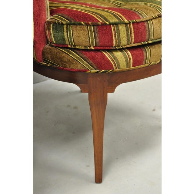 Vintage Mid Century Modern Walnut Panel Back Sculptural Lounge Arm Chairs - Pair For Sale - Image 10 of 16