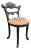 Antique 19th Century Hand-Carved Ebonized Faux Bois Aesthetic Movement Boudoir Vanity Side Chair With Floral Needlepoint Seat For Sale