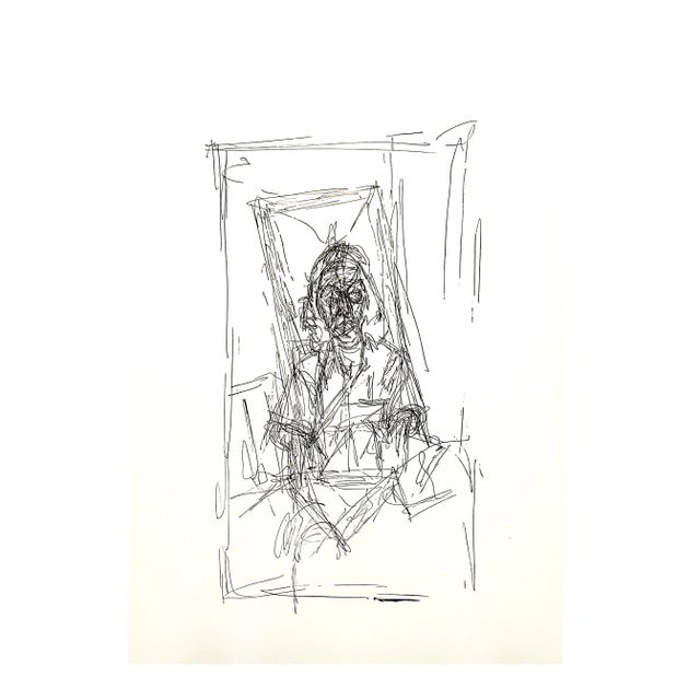 Alberto giacometti - portrait - original lithograph published in the deluxe art review, xxe siecle 1956 dimensions: 32 x...