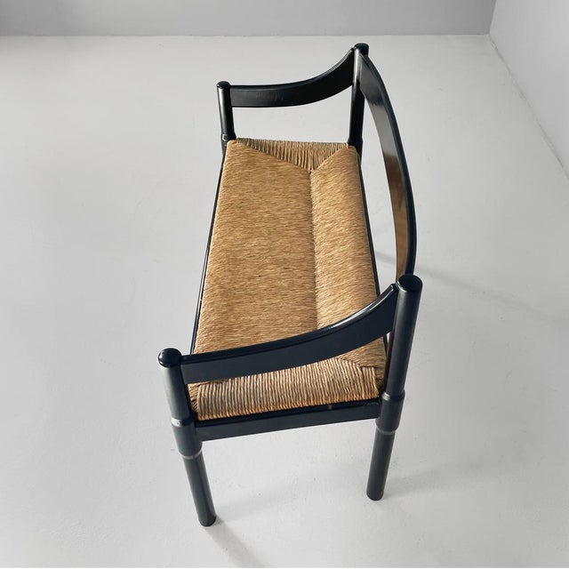 Wood Italian Modern Carimate Bench by Vico Magistretti for Cassina, 1970s For Sale - Image 7 of 17