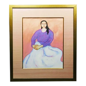 Rc Gorman "Cherokee" Original Pastel on Paper with Custom Frame