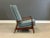 Mid-Century Modern Walnut Blue Recliner Lounge Chair Attributed to Milo Baughman For Sale - Image 3 of 8