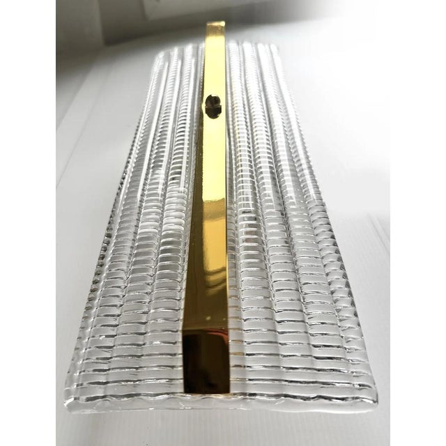 Gold Murano Glass Rectangular Diamanted Wall Sconces by Simoeng, Set of 2 For Sale - Image 4 of 9