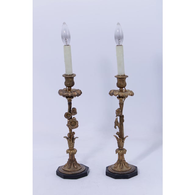 1970s Pair of Bronze Louis XV Style Table Lamps For Sale In Philadelphia - Image 6 of 12