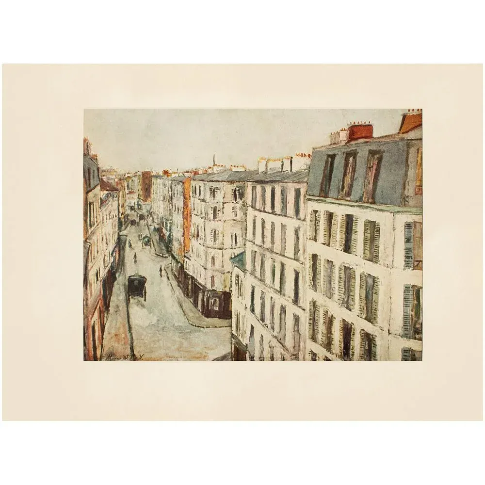 Maurice Utrillo、LA PLACE、海外版超希少レゾネ、新品額付 1950s Maurice Utrillo 