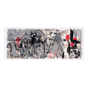Calligraphy Abstract Panorama II - Japanese Calligraphy on Rice Paper by Michael Pauker