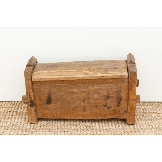 1960s 1960s Handhewn Wood Primitive Naga Trunk For Sale - Image 5 of 9