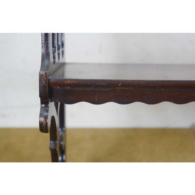 Chinese Chippendale Mahogany Fretwork Hanging Trinket Curio Display Shelf 24" For Sale - Image 4 of 16