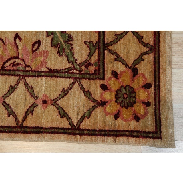Traditional 3x10 Beige Rust Floral Hand-Knotted Wool Runner For Sale - Image 3 of 3