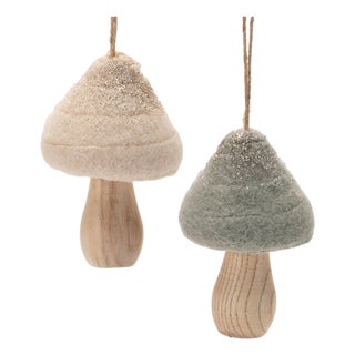 Felt Fabric Mushroom Ornament (Set of 12) For Sale