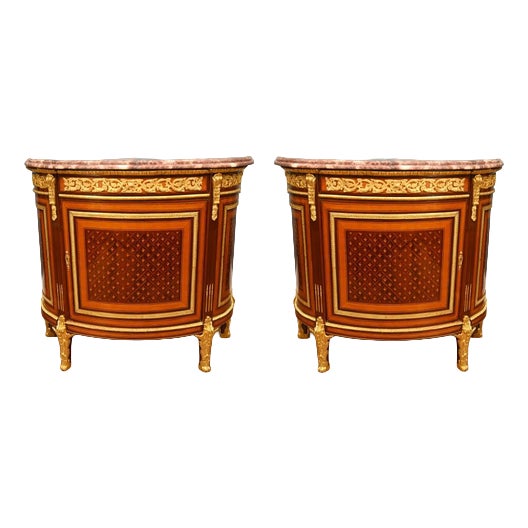 French Empire Demi-Lune Commodes, Set of 2 For Sale