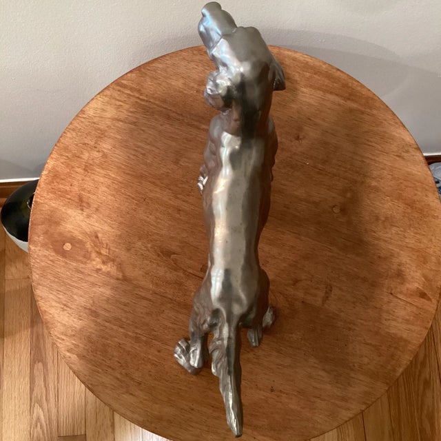 Mid 20th Century Vintage Silver Plate Irish Setter Hunting Dog Sculpture For Sale - Image 5 of 12