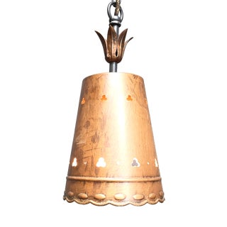 Brutalist Copper Pendant Light, 1970s For Sale