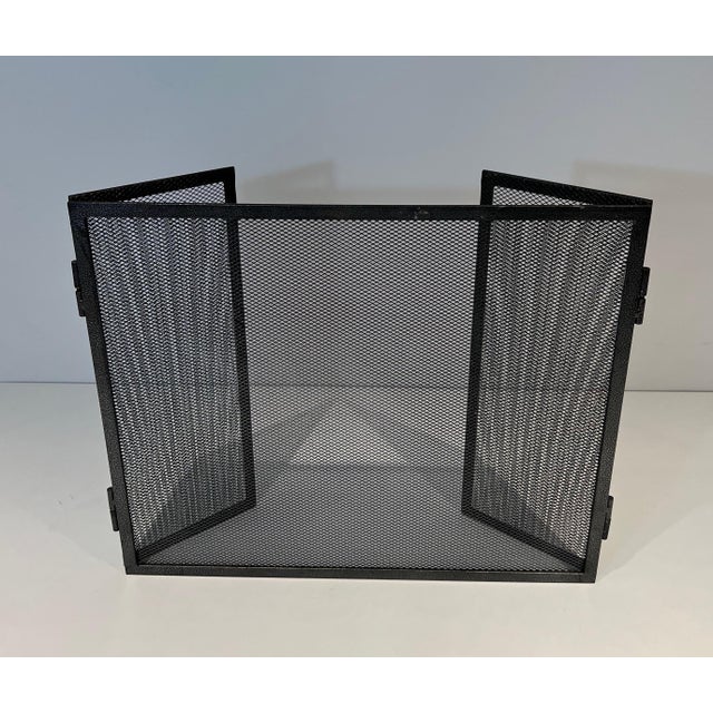Mid-Century Modern Circa 1970 Steel Fireplace Screen, French For Sale - Image 3 of 8