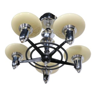Art Deco Machine Age Chandelier 1930 - 1950's For Sale
