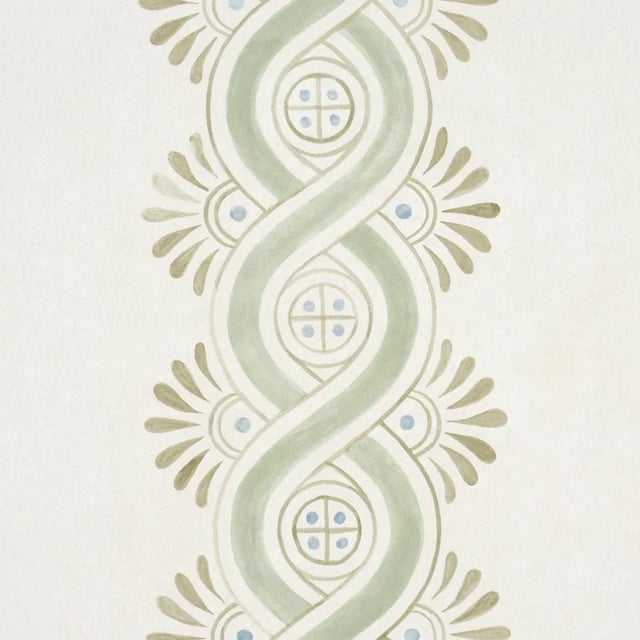 Contemporary SAMPLE - Schumacher Leonidis Stripe Wallpaper In Green For Sale - Image 3 of 6