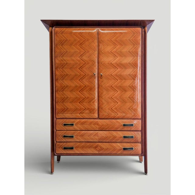 Mid-Cntury Modern Italian Wardrobe in Teak from La Permanente Mobili Cantu, 1950s For Sale - Image 6 of 18