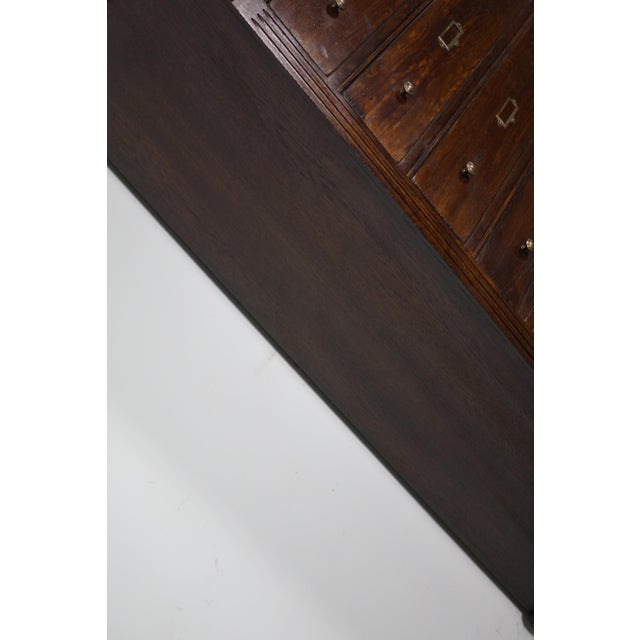 Vintage English Oak Filing Cabinet For Sale - Image 9 of 17