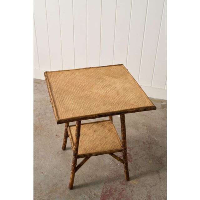 19th Century 19th Century Tortoise Bamboo Two-Tiered Table For Sale - Image 5 of 11