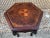 Early 20th Century Antique Walnut and Burlwood Inlaid Octagon Side Table With Glass Tray Top. Circa 1920. For Sale - Image 5 of 11