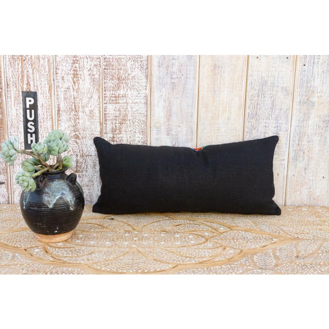 Black Vintage Mayan Brocade Xoc Pillow For Sale - Image 8 of 9