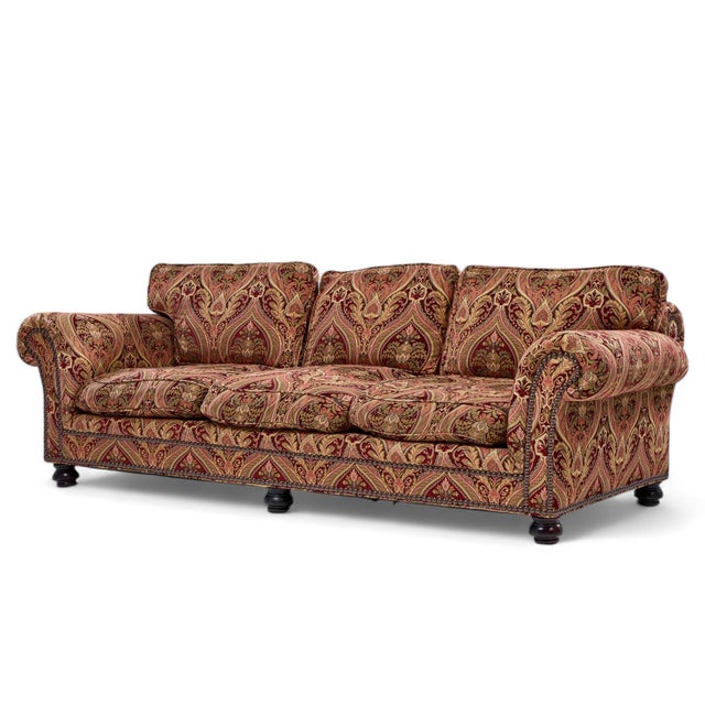 Contemporary George Smith Roll Arm Sofa For Sale - Image 3 of 10