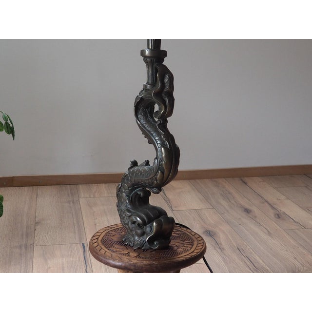 Vintage Zoomorphic Dragon Lamp in Cast Metal, 1970s For Sale - Image 6 of 18