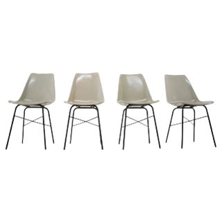 Mid-Century Fiberglass Dining Chairs, Czechoslovakia, 1960s, Set of 4 For Sale