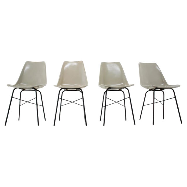 Mid-Century Fiberglass Dining Chairs, Czechoslovakia, 1960s, Set of 4 For Sale