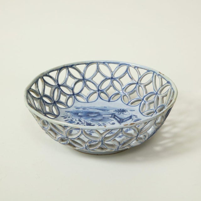 Ceramic Irish Delft Porcelain Basket For Sale - Image 7 of 12