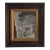"Elephant" Black Abstract Painting in Antique Frame, Transitional Wall Art by JTS For Sale