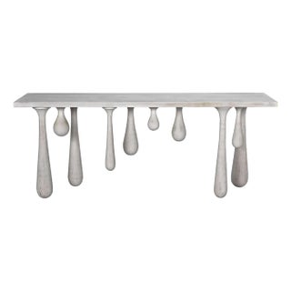 NOIR Drop Console, White Wash For Sale