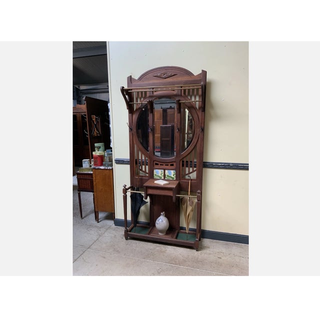 Brown Antique Art Nouveau Wardrobe, 1910 For Sale - Image 8 of 10