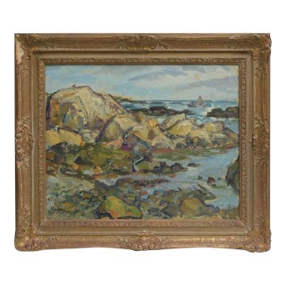 Hayley Lever (1876-1958) Nantucket Coastline, Oil on Board, National Academy of Design, Framed For Sale