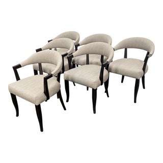 Palecek Jeffrey Alan Marks Menlo Arm Chairs, Set of Six For Sale