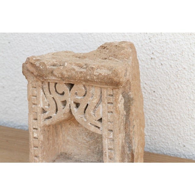 Arch & Floral Scrolls Indian Stone Niche For Sale - Image 4 of 6