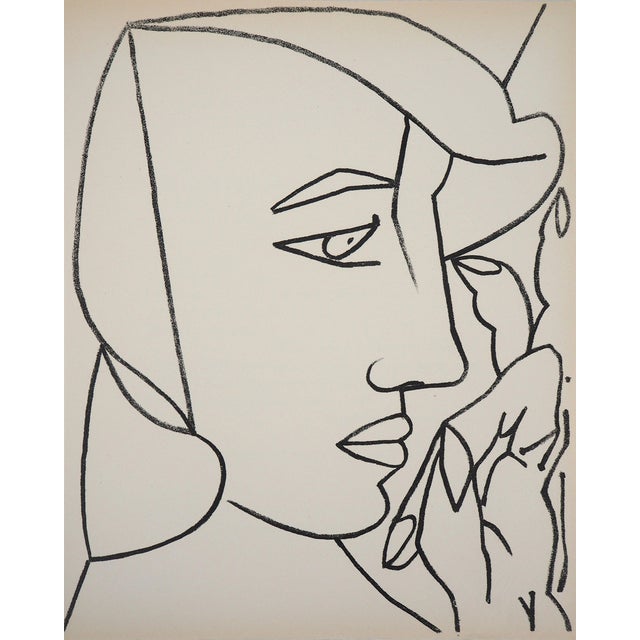 Françoise Gilot, Femme de profil, Lithograph For Sale