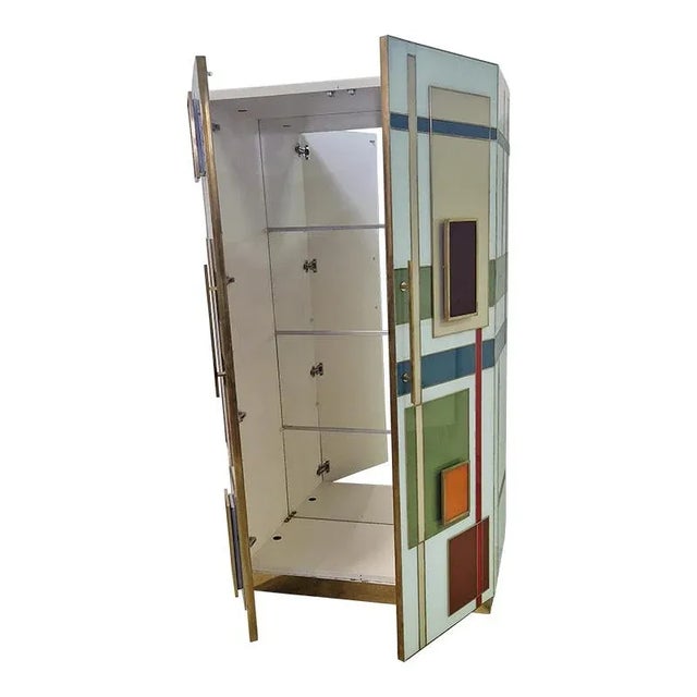 Wood Illuminated and Mirrored Pantry Wardrobe, 1980s For Sale - Image 7 of 9