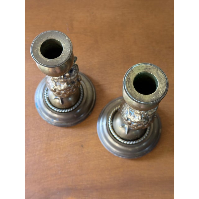 Pair of Owl Candlesticks For Sale In Boston - Image 6 of 10