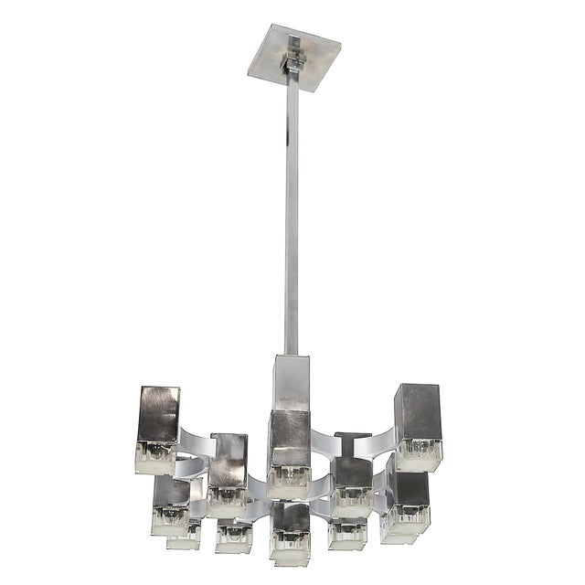Mid-Century Modern Italian Cubic Chandelier by Gaetano Sciolari, 1970 For Sale - Image 6 of 6