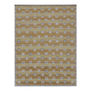 Rug & Kilim’s Scandinavian Style Custom Rug in Gold, Beige-Brown Geometric Patterns - 5x8 For Sale