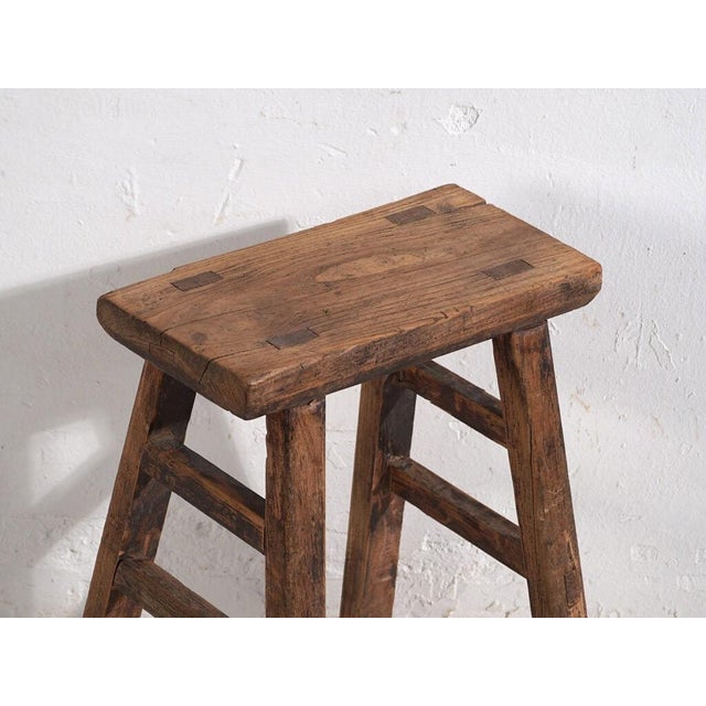 Antique Oriental Stools in Elm, Set of 2 For Sale - Image 9 of 11