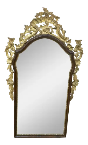 Italian Baroque Stye Giltwood and Ebonized Mirror