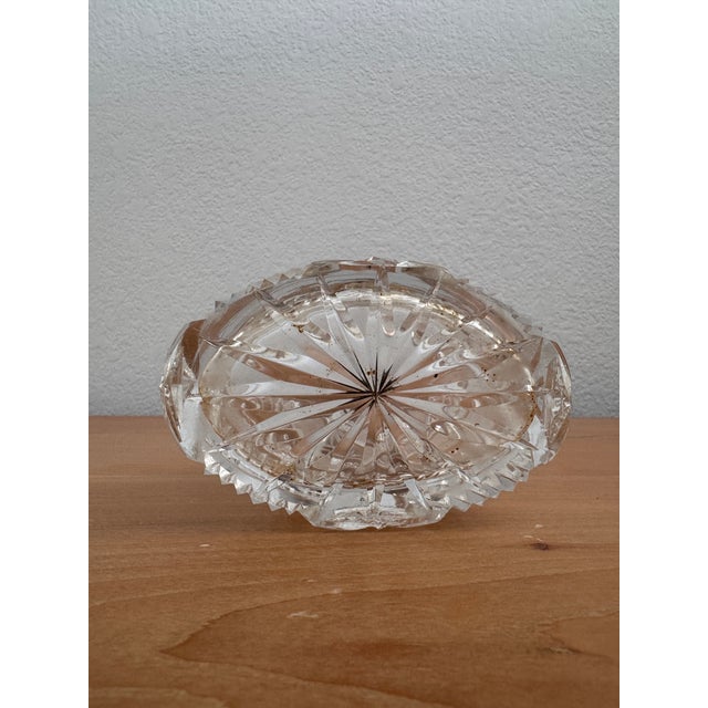 1920s Antique Czech Bohemian Art Deco Hand Cut to Crystal Clear Perfume Bottle, C. 1920s For Sale - Image 5 of 6