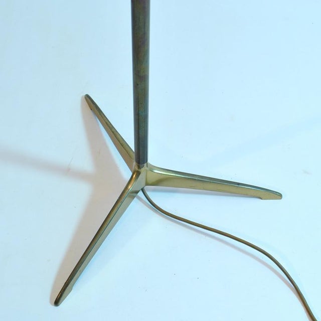 Silver Brass and Silk Floor Lamp by J. T. Kalmar for Kalmar, 1950s For Sale - Image 8 of 12