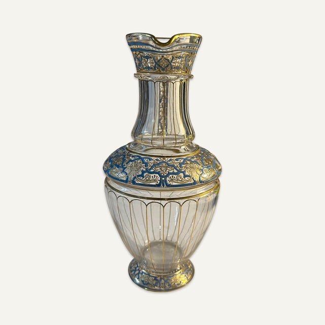 19th Century Lobmeyr Hand Blown and Enameled Pitcher For Sale - Image 4 of 8