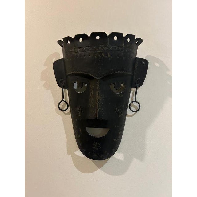 Metal Brutalist Metal Mask, 1970s For Sale - Image 7 of 10